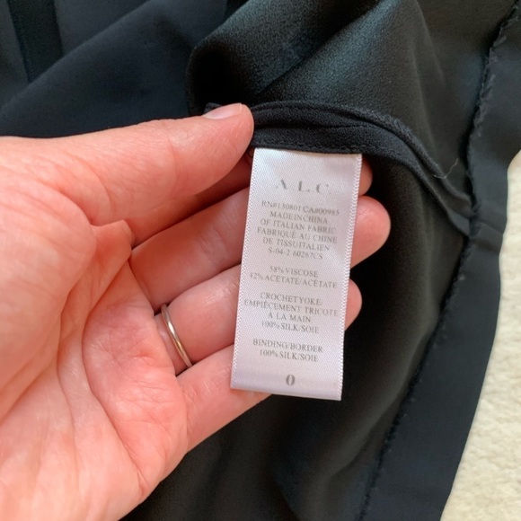 ALC💕 Black Tate Embroidered Long Sleeve Net Dress - Picture 9 of 10